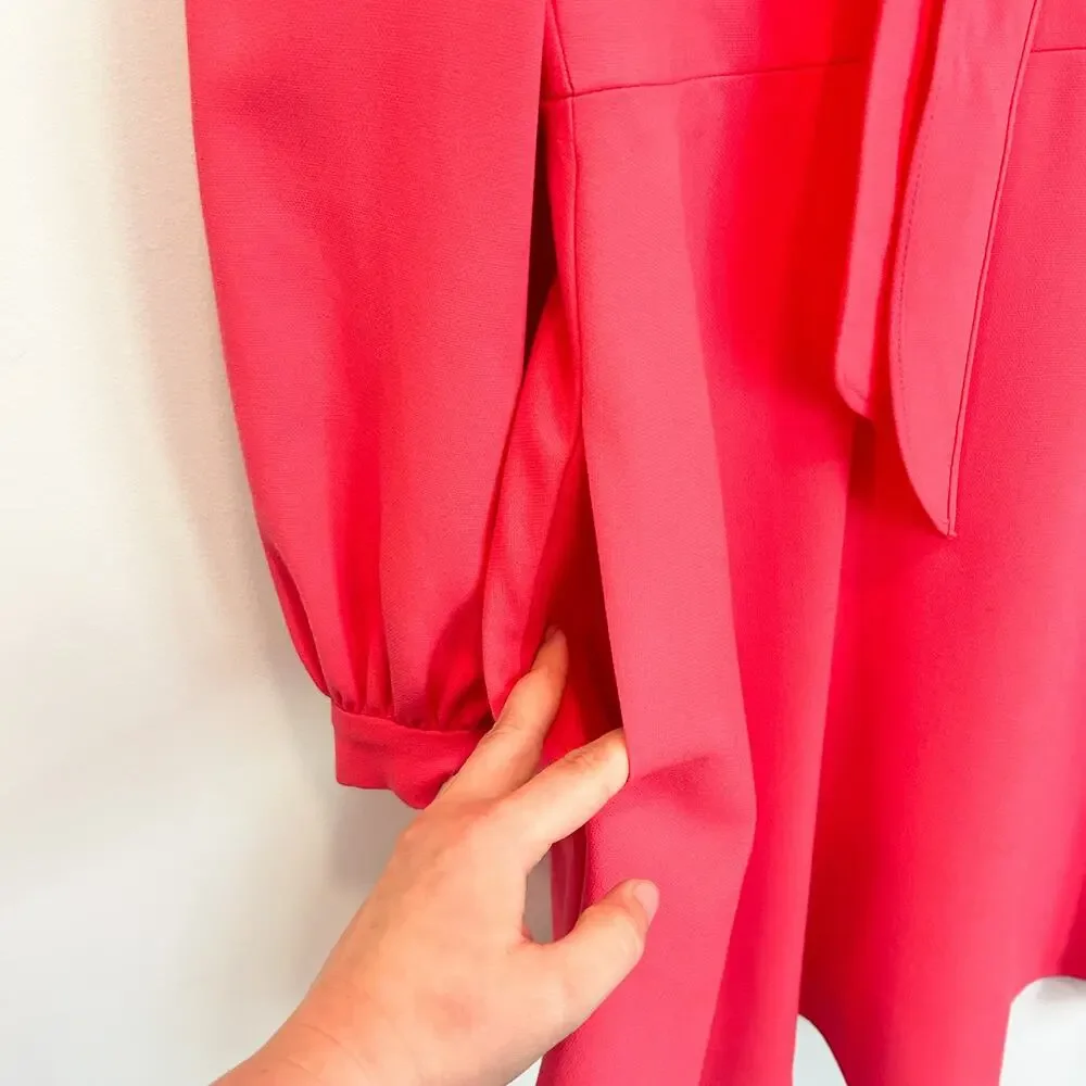 NEW Black Halo Ellen Front Tie Long Sleeve Dress Coral Size 6 - Picture 6 of 9